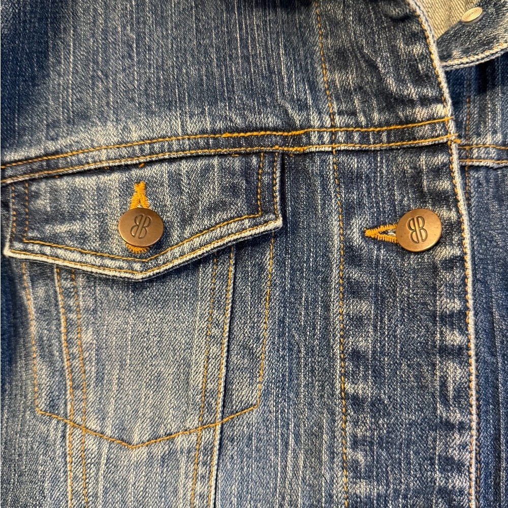 Bill Blass Classic Short Jean Denim Jacket Med - Picture 4 of 8